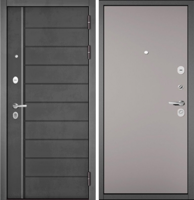 Дверь Бульдорс TRUST - MASS - Р/Р Букле графит/Бетон темный -136 Фурн - ЧЕРНАЯ